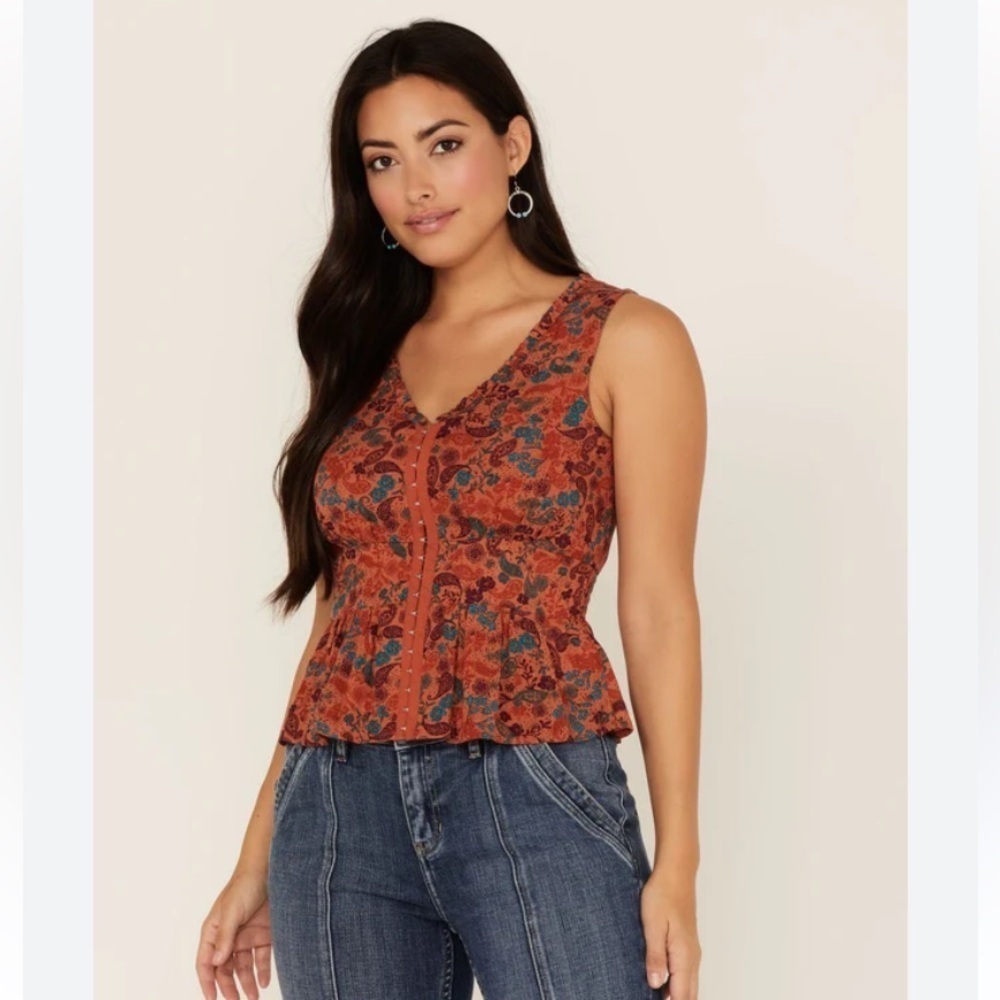 IDYLLWIND fueled by Miranda Lambert floral beacon corset boho top Xsmall